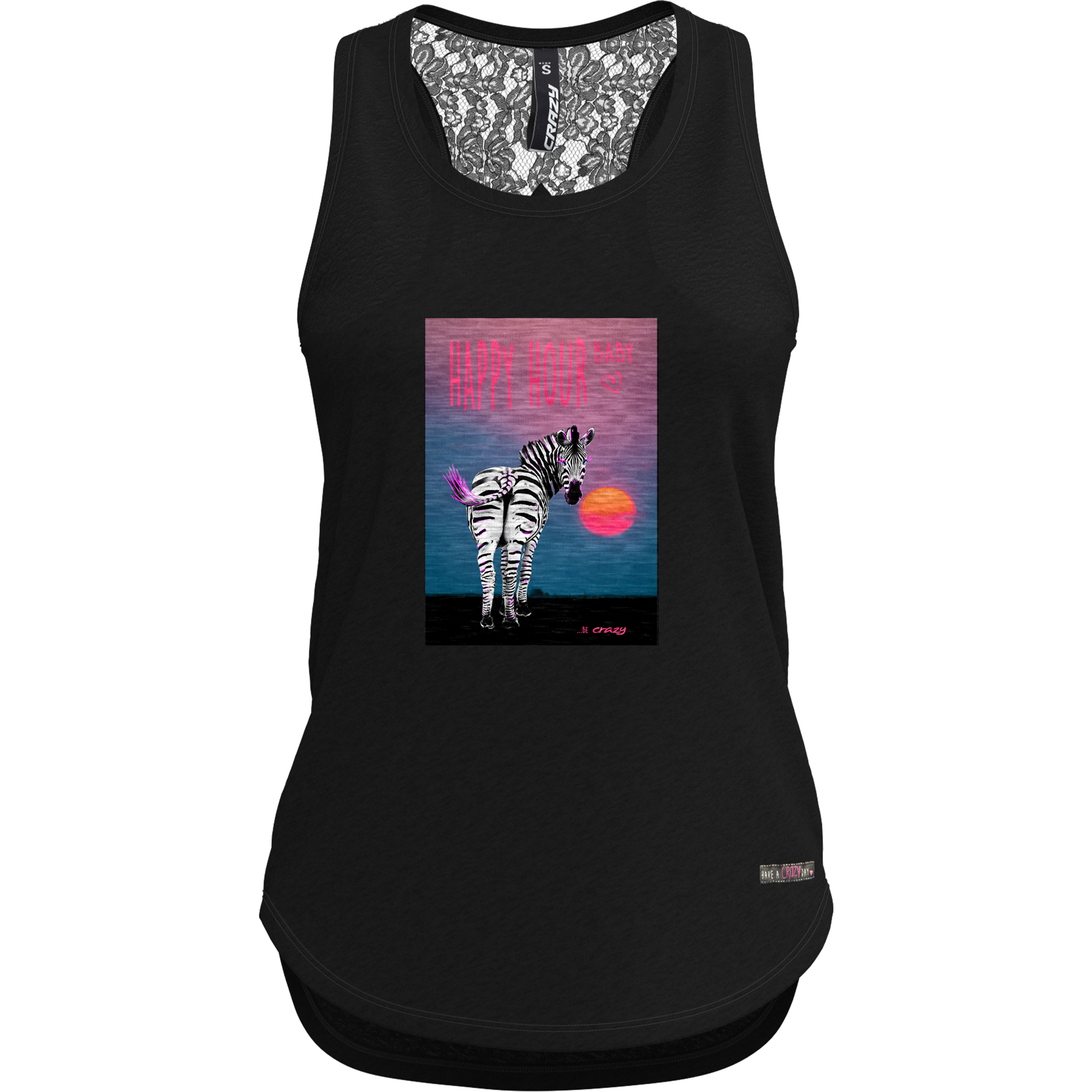 Crazy After Top Damen Tanktops schwarz Größe M Trekking Hautfreundlich