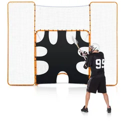VEVOR 3 in 1 Lacrosse-Tor (3,66 x 2,74 m) großes Lacrosse-Netz mit Rücklaufsperre und Zielscheibe, schnell und einfach aufzubauende Rebounder-Ausrüstung für Garten, Trainingsnetze mit Stahlrahmen