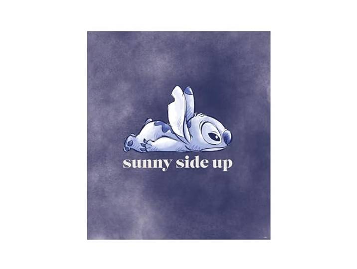 Komar Wandbild- Stitch Sunny Side Up - Größe 50 x 70 cm - Disney, Wandbild, Kunstdruck, Poster, Kinderzimmer, Lila