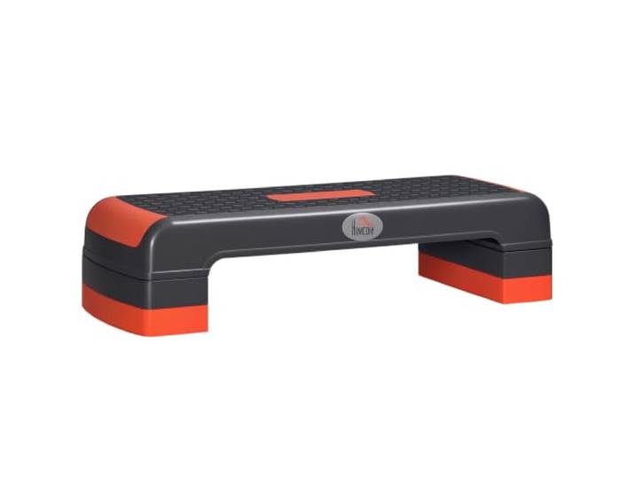 HOMCOM Stepper Aérobic Fitness Surface Antidérapante 78x28x20cm Hauteur Réglable 3 Niveaux 10/15/20 cm\, Plastique