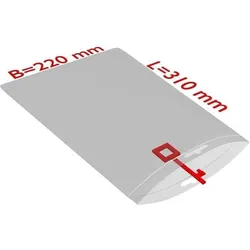 Transpak, Verpackungsmaterial, Druckverschlussbeutel m.Eurolochung Masse 220x310mm Stärke 50μ PE transparent (1000 Stk.)