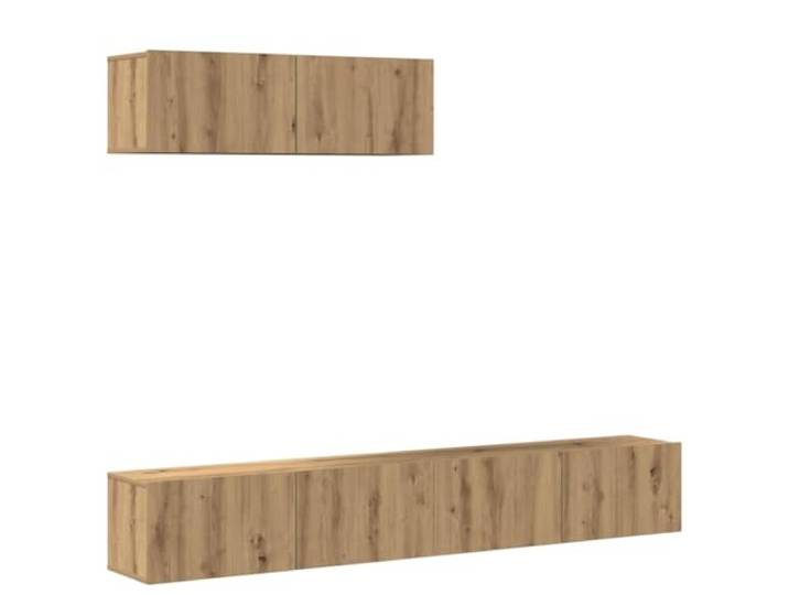 LMTYOENFG 3-TLG. TV-Schrank-Set Wandmontage Artisan-Eiche Holzwerkstoff Platzsparende Lowboards für Wohnzimmer und Schlafzimmer mit 6 Fächern für Mediengeräte.