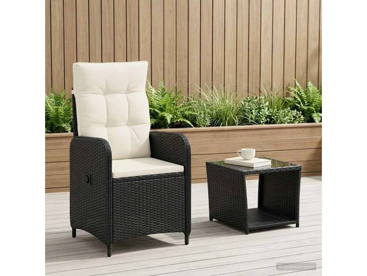 vidaXL Garten-Lounge-Set 2 stk. Schwarz und Cremeweiß