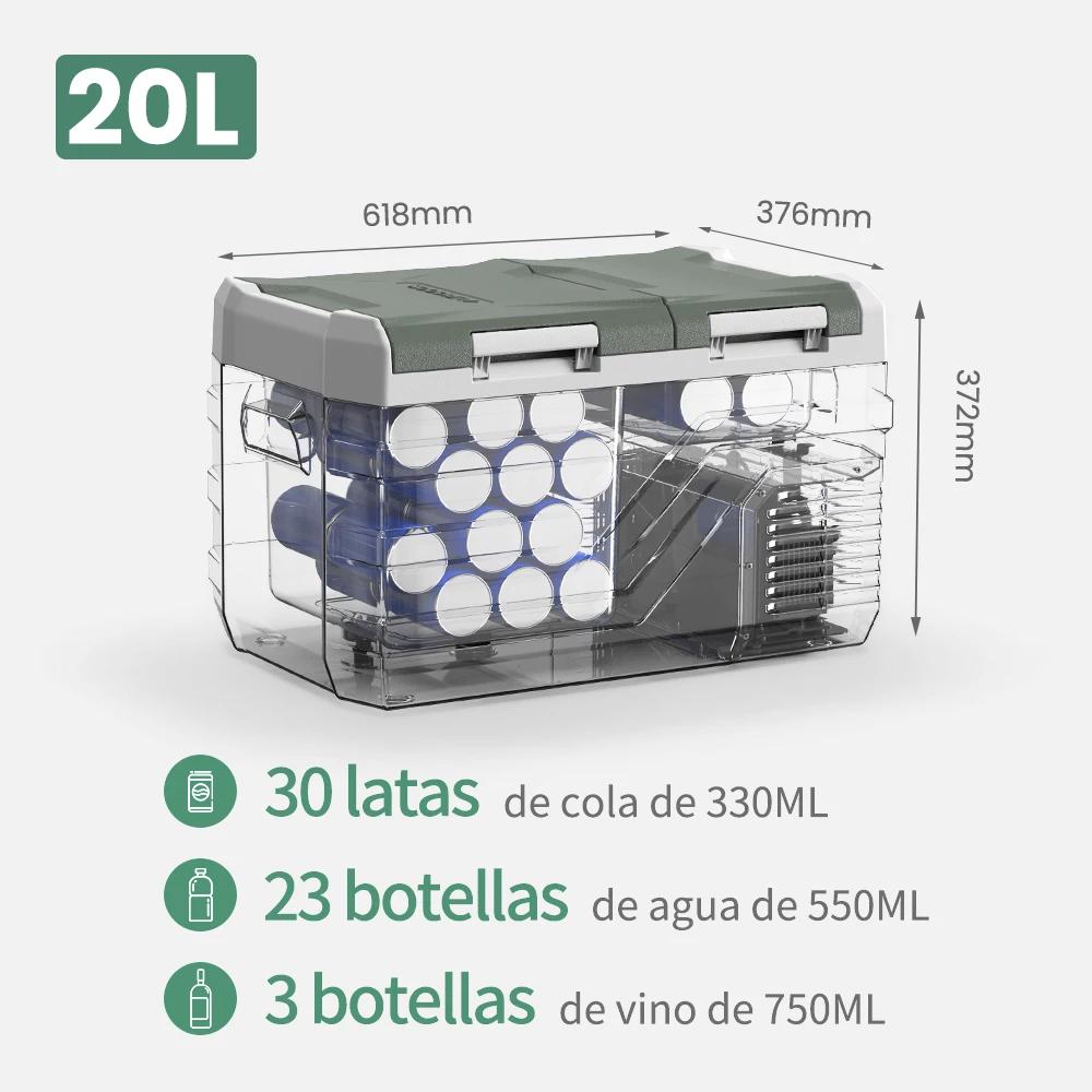 Auto Kühlbox Gefrierbox - NLS 20 l Kompressor Kühlschrank - 12 V - Tragbare Mini Kühl Gefrierbox - Temperatur -20 bis 20 °C - Für Camping Und Auto