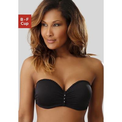 Multiway-BH NUANCE BY LASCANA "Schalen-BH, BH mit Bügel, trägerloser BH, Dirndl-BH", Damen, Gr. 90, Cup F, schwarz, Microtouch, Obermaterial: 88% Polyamid, 12% Elasthan, BHs, mit abnehmbaren Trägern, Sommer