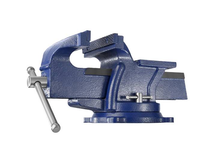 tectake Schraubstock, 3 Anschraublöcher, blau, Blau, Metall, 15x17x33 cm, Freizeit & Co, Heimwerken, Werkzeug, Handwerkzeug