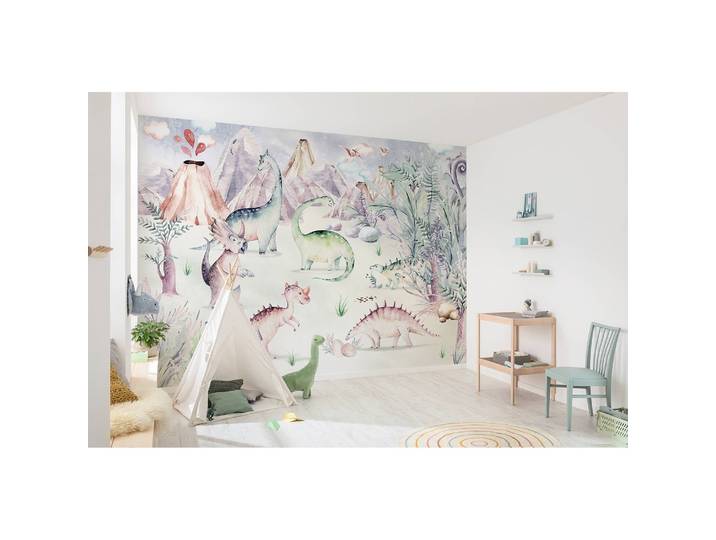 Papier peint Dino Playground 400 x 280 x 0cm Multicolore
