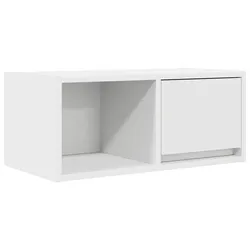 Helloshop26 - Weißes wandmontiertes TV-Möbel 60 x 31 x 25,5 cm platzsparendes Design großer Stauraum weißes Holzwerkstoff