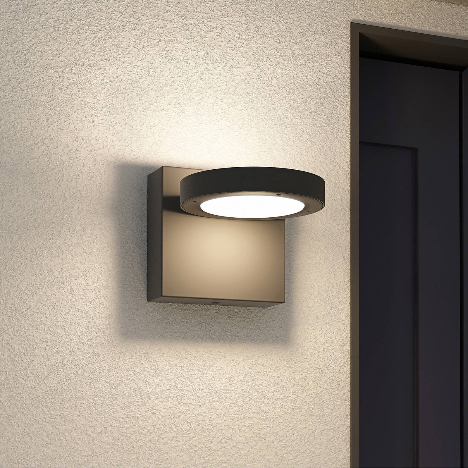 Lucande Belna LED Buitenwandlamp Modern Aluminium Grijs