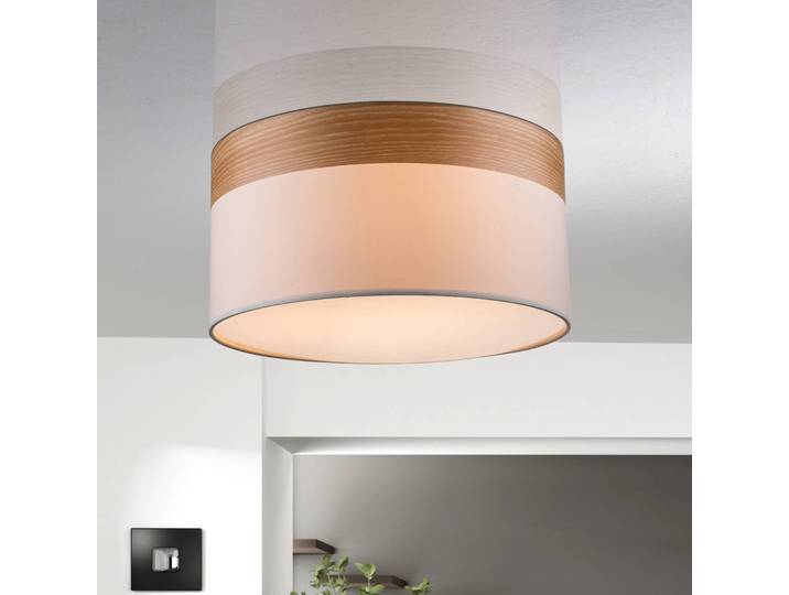 Globo Deckenleuchte Libba, dimmbar, creme / amber, für Wohn- / Esszimmer, Textil / Stoff / Seide, Modern