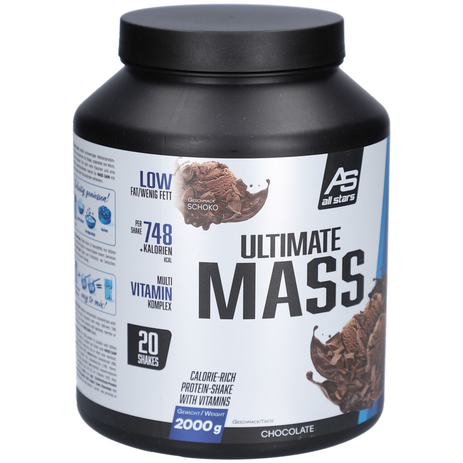 Mass Gain Chocolate 2.000 g Dose 2000 PUE new