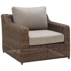 Gartensessel Glendon Dunkelbraun - Polyrattan & wasserabweisender Stoff