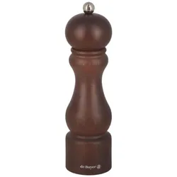 de Buyer Gewürzmühle Holz Rumba 21 cm Dunkel, Pfeffermühle + Salzmühle, Braun