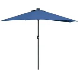 Helloshop26 - Moderne klappbare Garten-Sonnenschirm 294 x 150 x 224 cm mit LED-Außendekorationsbeleuchtung aus azurblauem Polyester