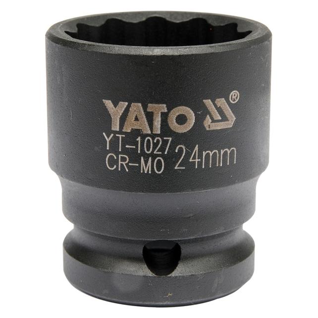 Yato NASADKA UDAROWA DWUNASTOKĄTNA 1/2" KRÓTKA DO PIAST 24mm (24 mm) (YT-1027)