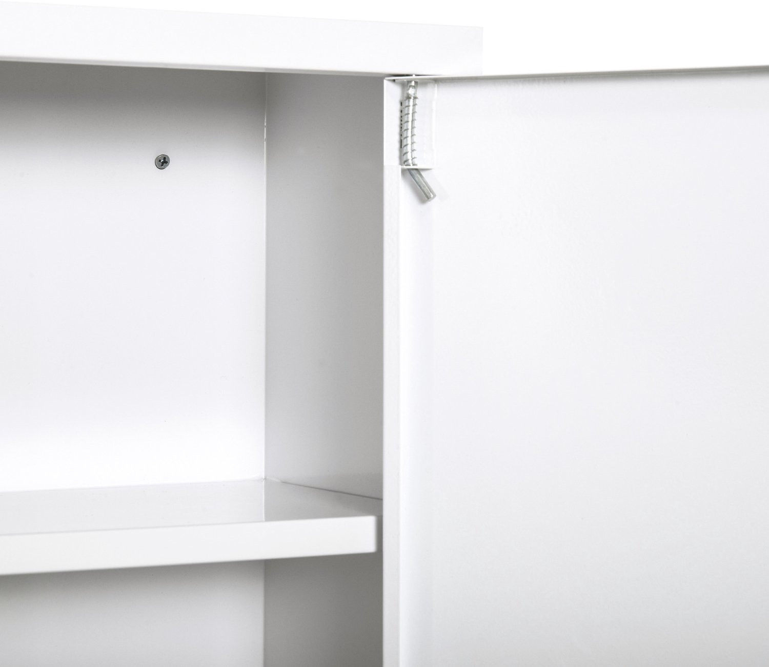 CHICFURN Medicijnkast voor in de badkamer, wit, metalen wandmontage, afsluitbaar