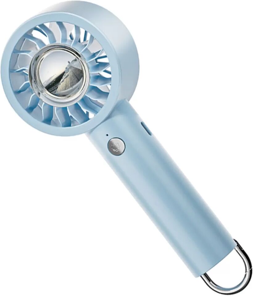 INF Ventilateur de poche aromathérapie - Portable avec LED, support magnétique pour parfum, crochet métal, rechargeable USB-C Bleu