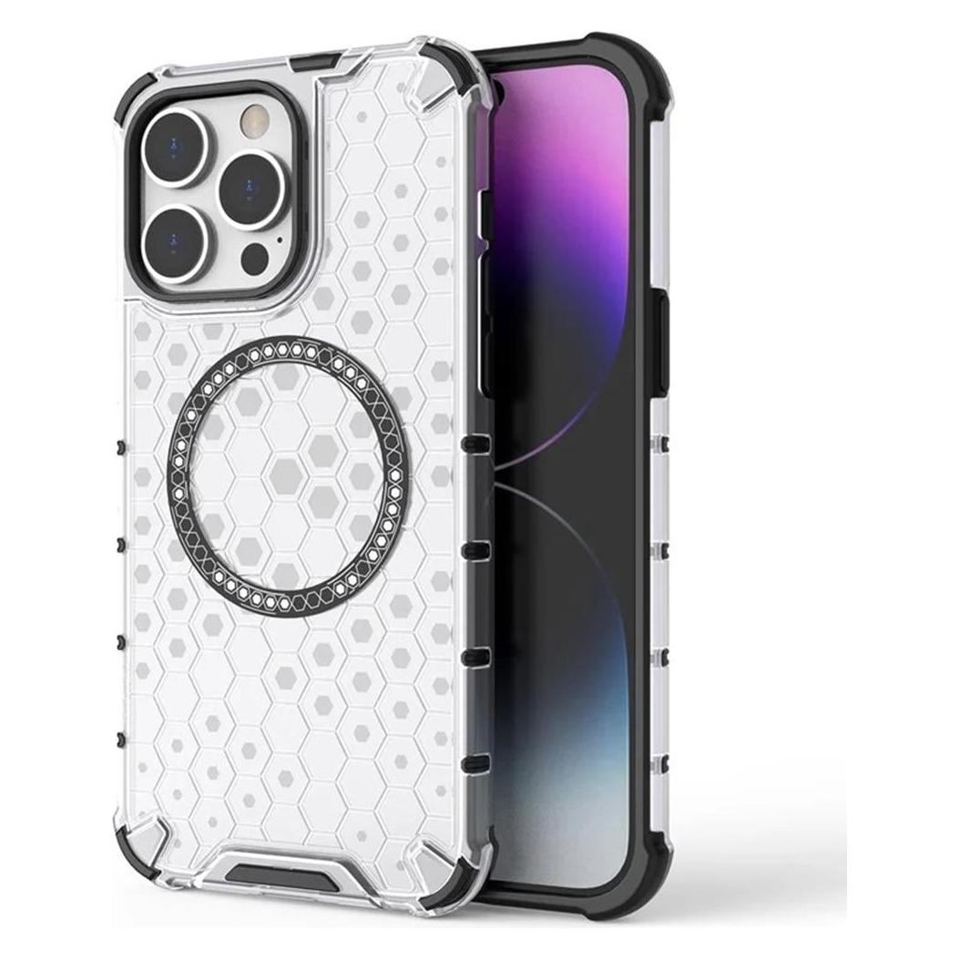 Techsuit - HoneyComb Shield MagSafe - iPhone 14 Pro - White (Apple iPhone 14 Pro) (57967732)