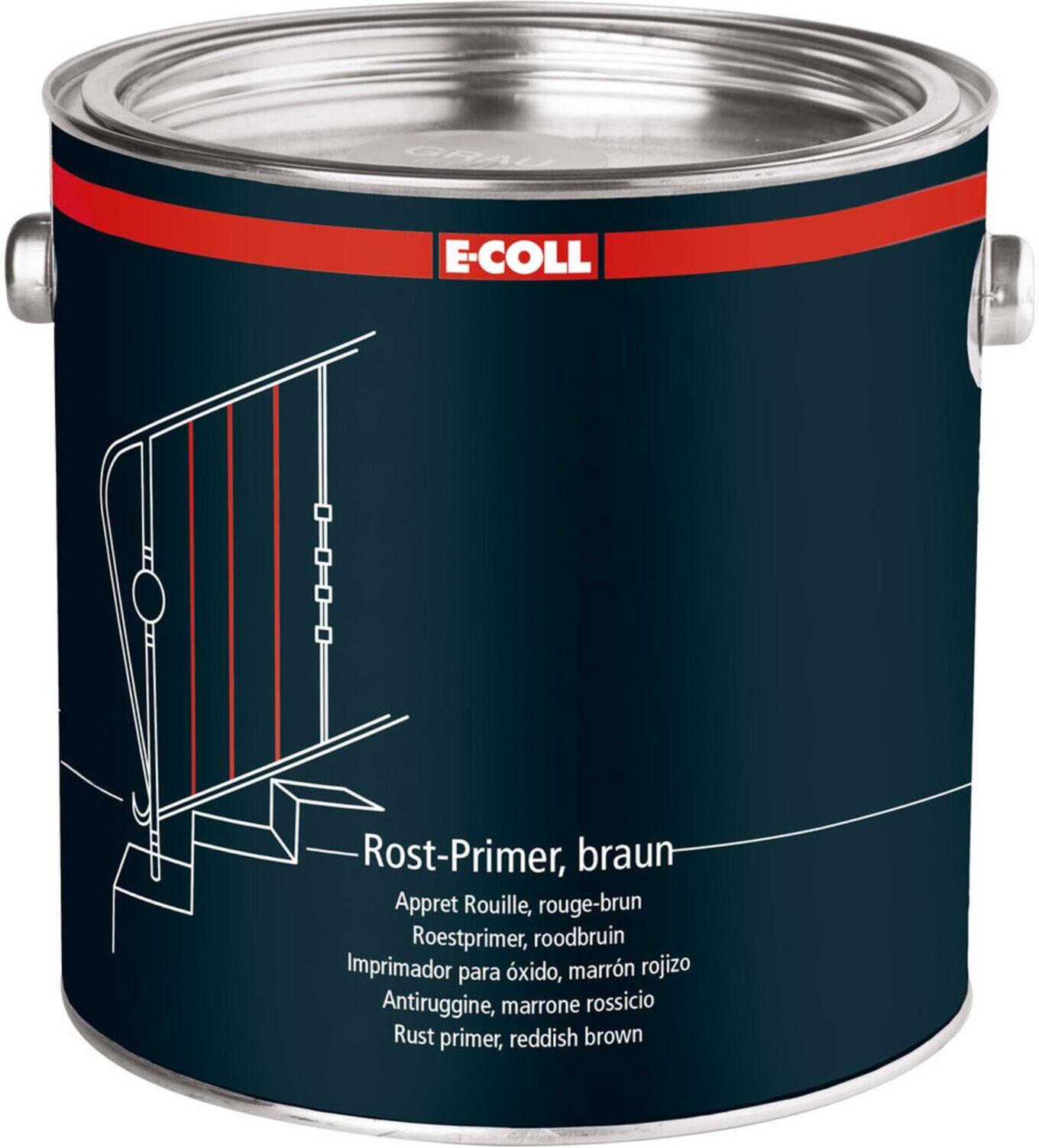 E-COLL Rostprimer 2,5L Eimer rotbraun (4317784305327)