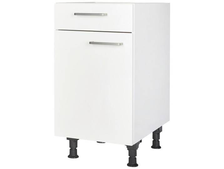 Schubkastenunterschrank, Weiß, 45x87x56 cm, Holzwerkstoff, Einzelstellbar, Nobilia