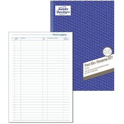 AVERY Zweckform Formularbuch Post-Eingang-/Ausgangsbuch DIN A4 50 Seiten