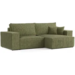 ECKSOFA CAVO mit Schlaffunktion Grün im Tilia Stoff