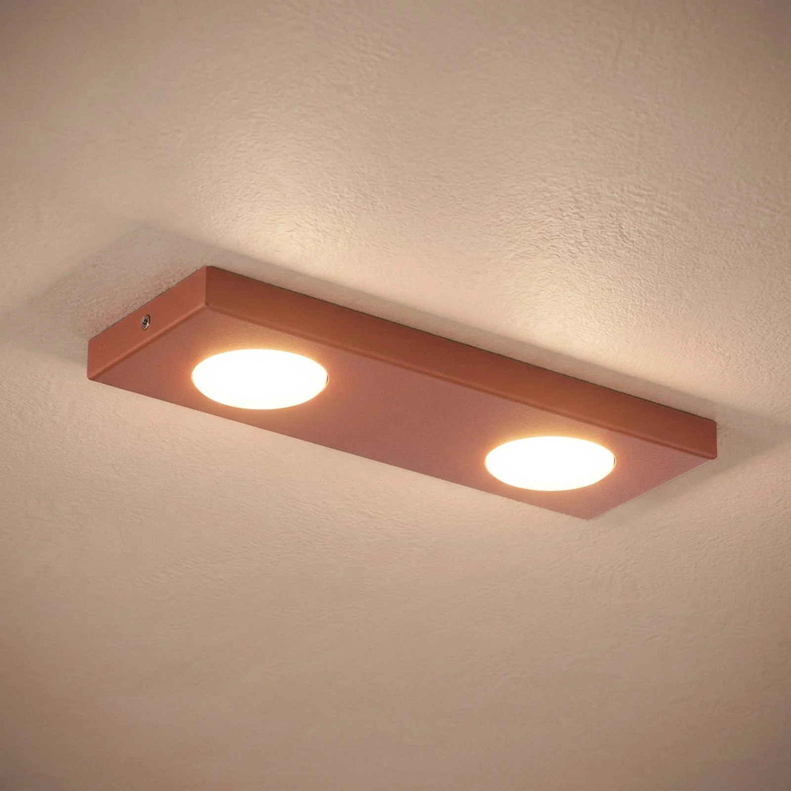Sigma Hero moderne plafondlamp in rood metaal, dimbaar