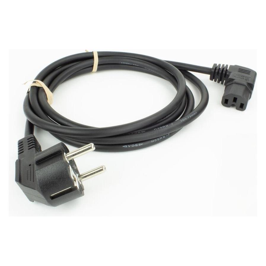 ACT Powercord mains connector CEE 7/7 male (angled) - C15 (angled right) IEC60320 black 1 m (1 m) (AK5349)