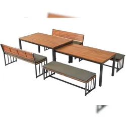 Merxx Milos Set, 2 Bank ohne Lehne, 2 Bank mit Lehne, 2 Tisch, 1 Abdeckhülle, Aluminium
