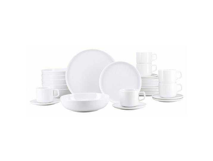 Creatable Kombiservice Session White, Weiß, Keramik, 30-teilig, 250 ml,250 ml,900 ml, stapelbar, Geschirr, Geschirrsets, Kombiservice