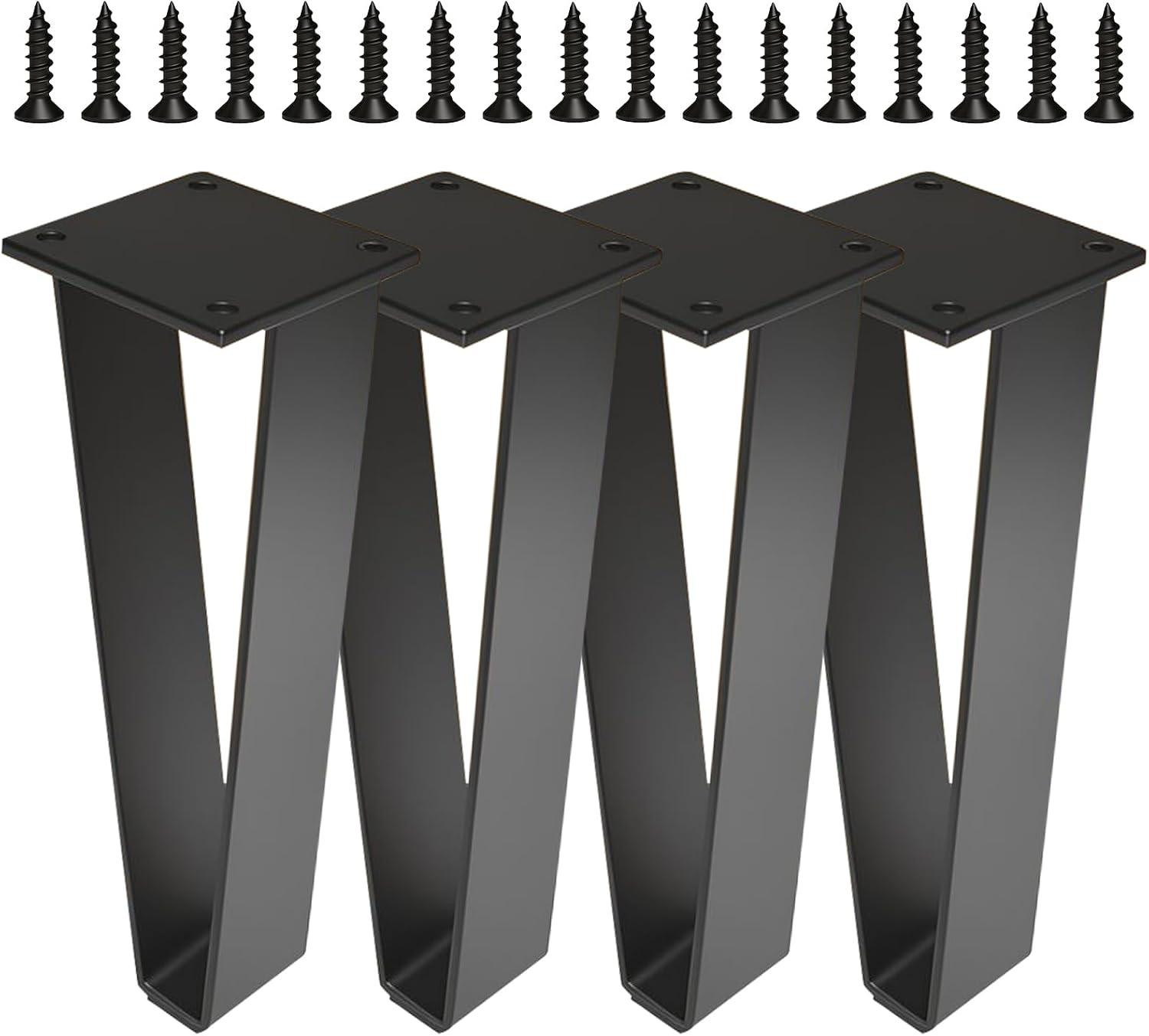 Set van 4 zwarte metalen tafelpoten van 20 cm voor meubels