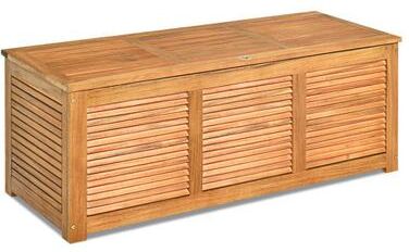 Costway 46 Gallon Acacia Wood Storage Bench Box for Patio Garden Deck