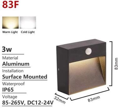 Inspired Finds SANDIY Outdoor Motion Sensor Wall Light Waterproof LED Stair & Garden Sconce (110220V) sensor Light 83f 85 265v Cold Light