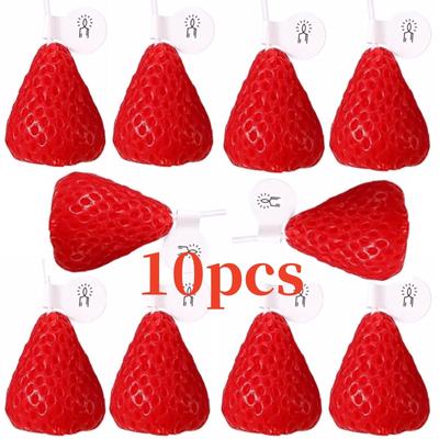 On Spot Shop Handmade Strawberry Scented Candle, Fruit Aroma Soy Wax, Valentine's Day Decoration And Birthday Gifts 10pc