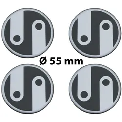 4 x Ø 55 mm Polymere Aufkleber / Ornament / Nabenkappen, Felgendeckel