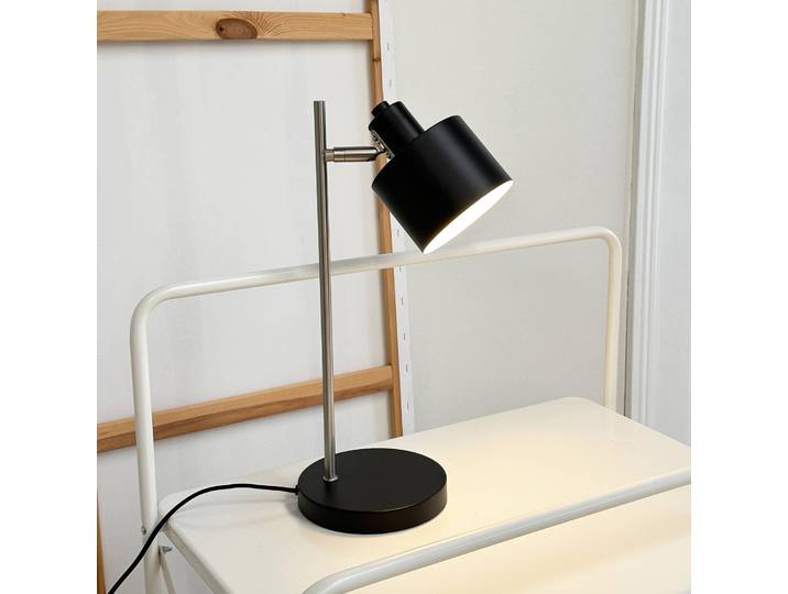 Dyberg Larsen Tischleuchte Ocean, schwarz/stahl, Höhe 43 cm Ocean, schwarz, für Wohn- / Esszimmer, Metall, Skandinavisch