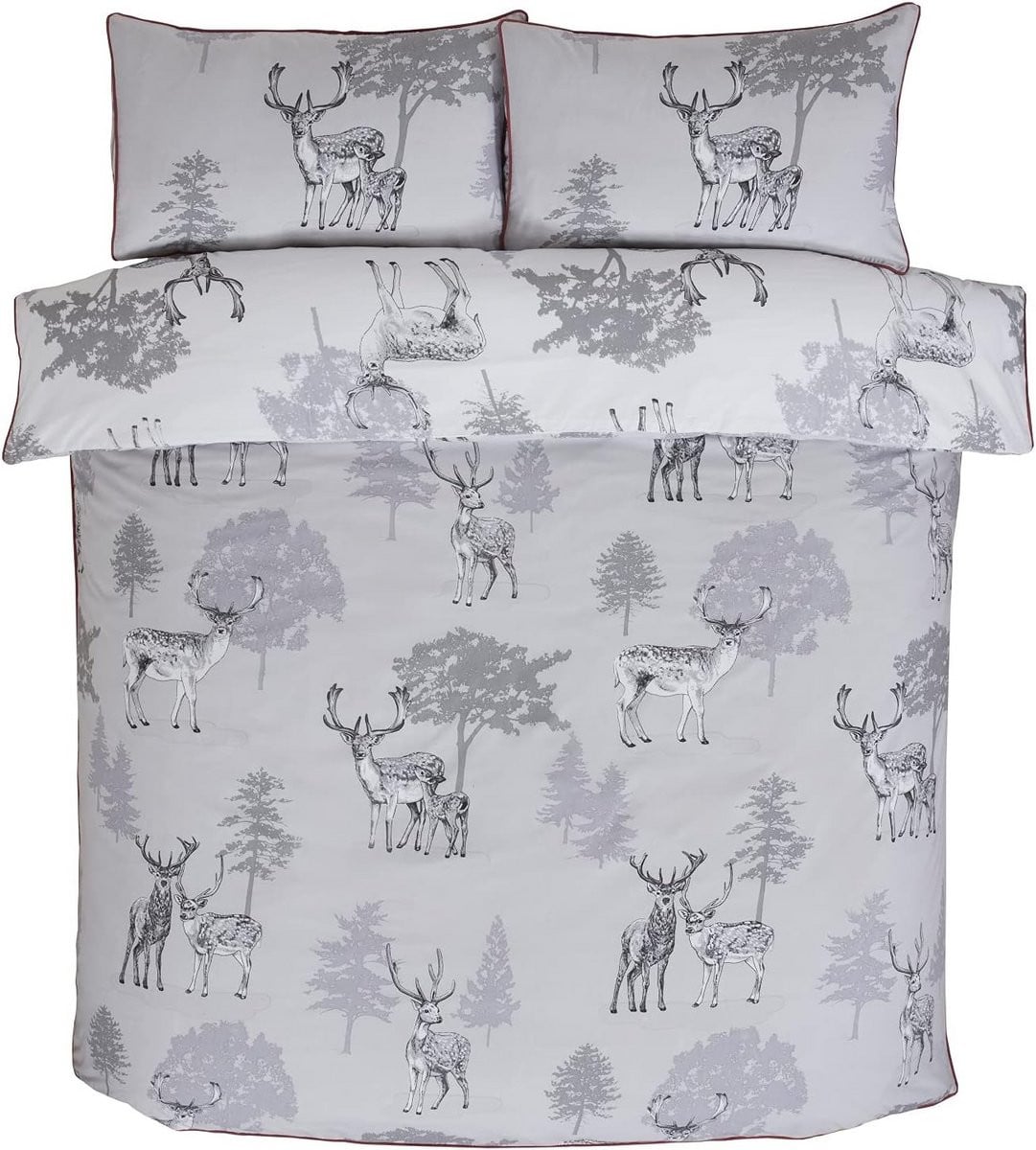 Luxe Omkeerbare Dekbedovertrekset met Pijpdetail en Dierenprint