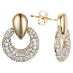 DIAMONIQUE® Ohrstecker = 1,12ct Brillantschliff Silber vergoldet