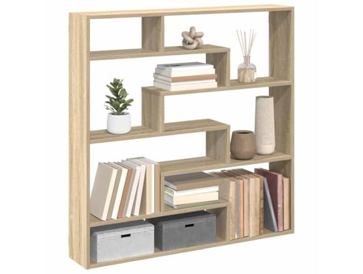 Würfelregal 7 Fächer Sonoma-Eiche Holzwerkstoff Schweberegal,Wandmontage,7 Fächer,zeitloses Design,pflegeleicht,Stauraum