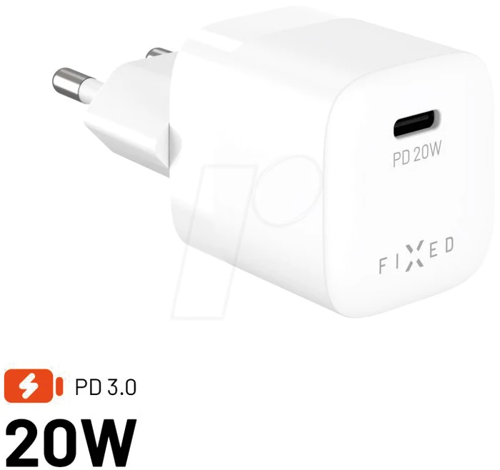 FIXED Mini mit USB-C-Ausgang und PD-Unterstützung 20W weiß