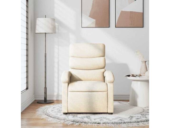 NEUF Fauteuil inclinable - BURKE - Chaise Pour salon - Crème Tissu LL3817