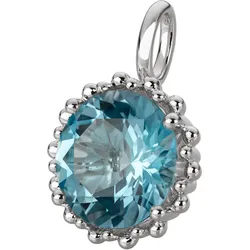 Orolino Anhänger 585 Gold mit Topas blau (beh.) 11,5mm rund