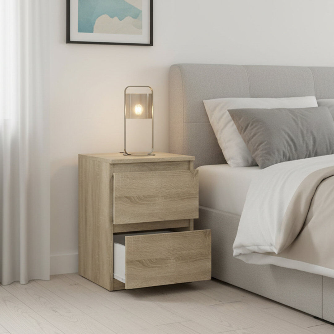 Zipcode Design Delancey 30 cm W Bedside Table Oak Sonoma