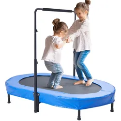 VEVOR Kindertrampolin Indoor / Outdoor-Trampolin faltbares Mini Trampolin mit Griff, Rebounder-Trampolin Gartentrampolin für Kleinkinder, Geburtstagsgeschenk für Kinder ab 3 Jahren für Spaß, Blau