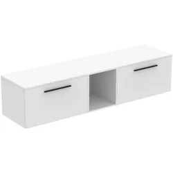 Ideal Standard i.life B 200cm Möbel-Set 2 Auszüge 1 offenes Fach (mittig) Griff Schwarz Weiß matt
