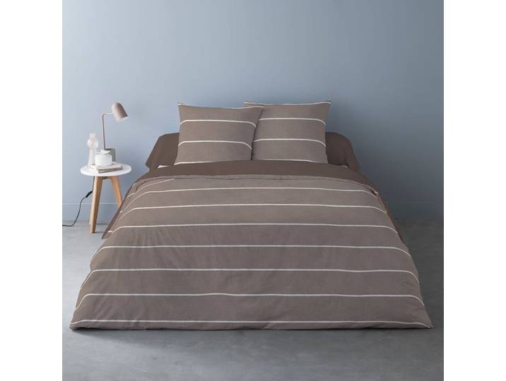 Parure de couette 100% coton flanelle imprimée 260x240 2 taies