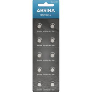 Absina Knopfzelle 364 SR60 / SR621SW / SG1, 13 mAh, 10 Stück