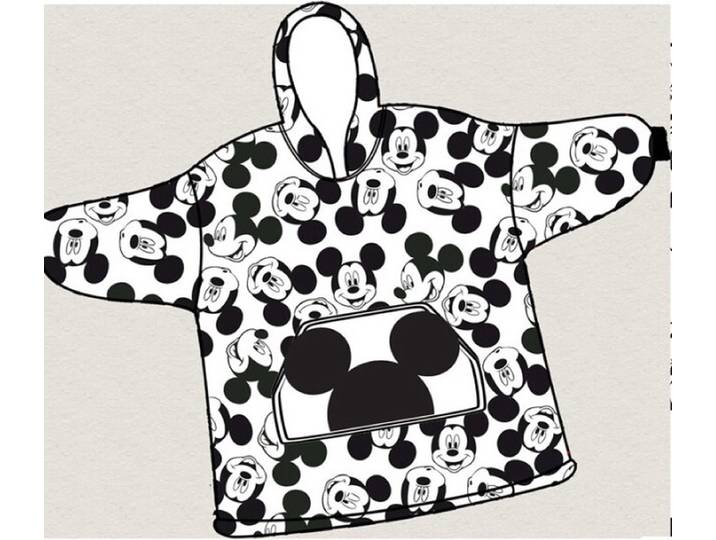 Disney Mickey Mouse Hoodie Fleece deken\, Happy - Kind - One Size