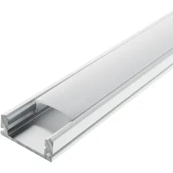 2m Aluprofile Alu Schiene Leiste Profil LED Kanal Deckenanbringung für LED Strip Profil mit Milchglas Abdeckung