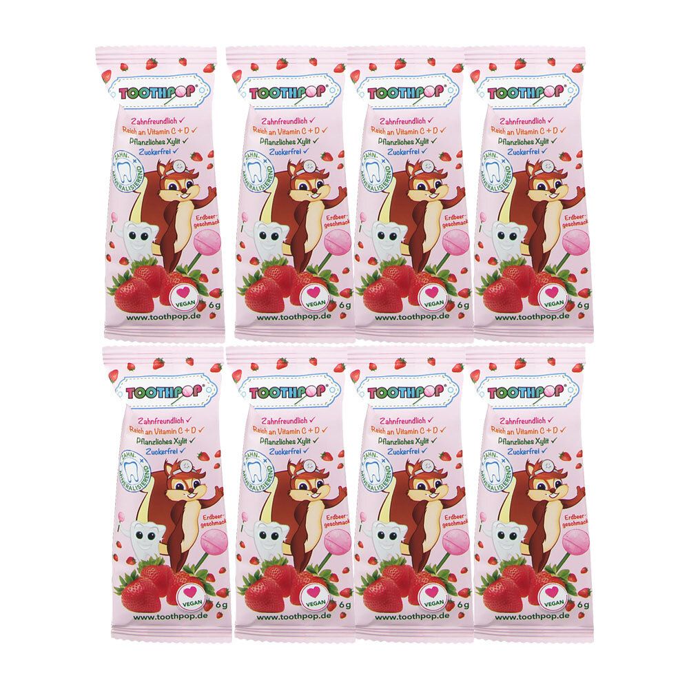 Toothpop Zahnpflege-Lolli Erdbeergeschmack 8-er Set 8x1 St Bonbons